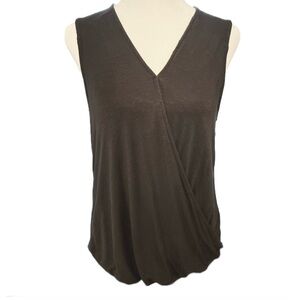 Olivia Moon Deep Chocolate Draped
Surplice Tank M Faux Wrap Nordstrom Label